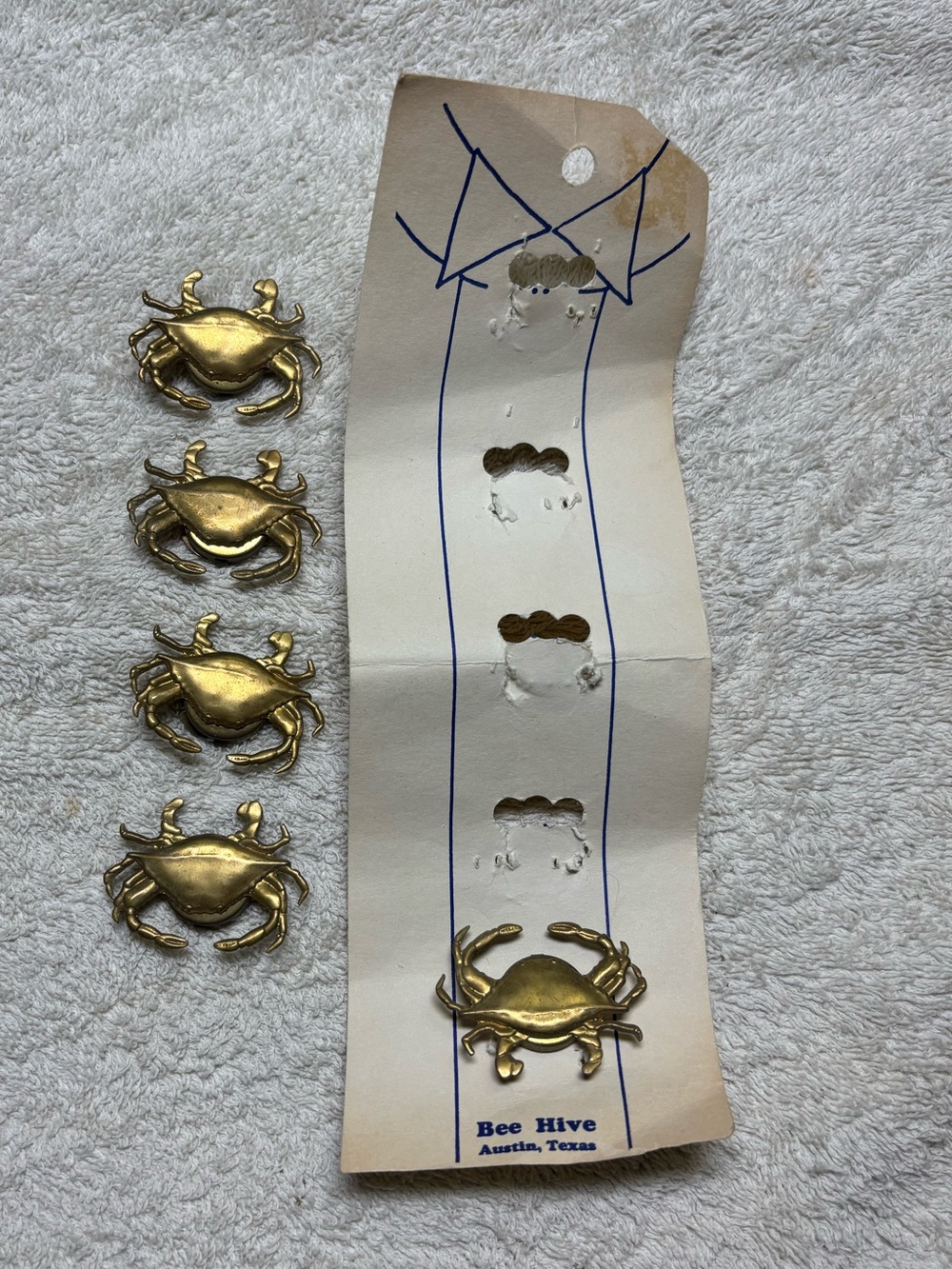 Vintage crab button covers